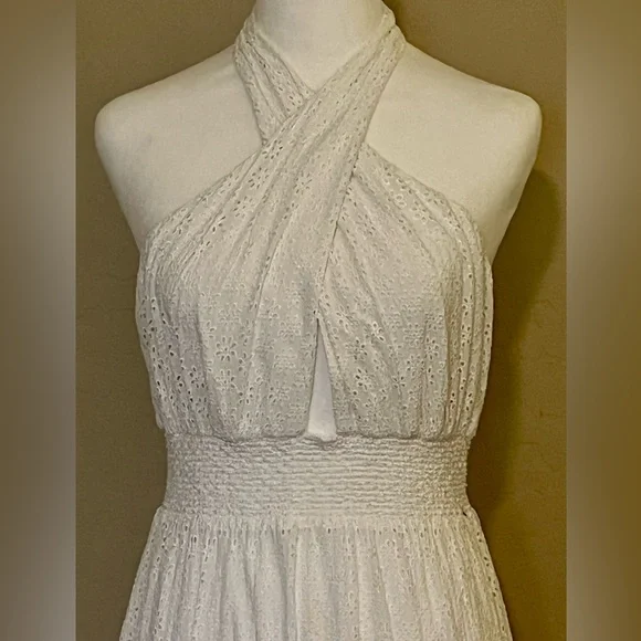 Alice + Olivia Cream Halter Maxi Sundress - Picture 2 of 5